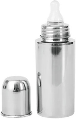 AR ASHIOR Stainless Steel Baby Bottle with Silicone Nipple. - 250 ml(Silver pack of 2)