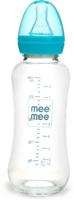 MeeMee Premium Glass Feeding Bottle_Blue - 240 ml(Blue)