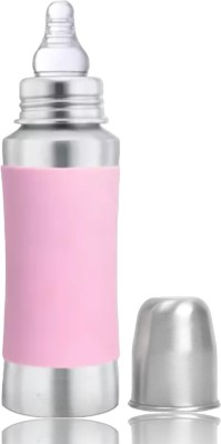 Voik Vega Feeding Bottle,Stainless Steel Bottle For New Born Baby Leak Prof BPA Free - 240 ml(Pink)