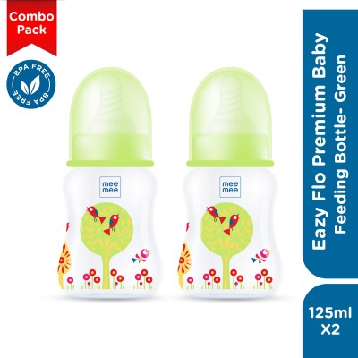 MeeMee Eazy Flo™ Premium Baby Feeding Bottle - Pack of 2 - 125 ml(Green)