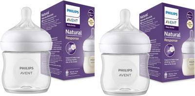 Philips Avent SCY900/01 NATURAL BOTTLE 0M+ BABY FEEDING BOTTLE (Pack of 2) - 125 ml(CLEAR)