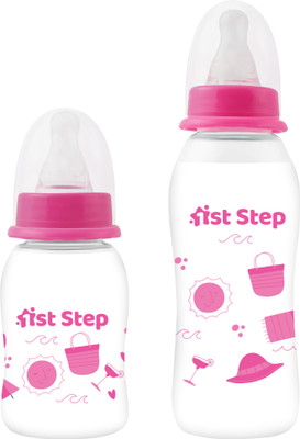 1st Step 125 ml & 250 ml BPA Free Baby Feeding Bottle with Anti-Colic Nipple (Pack of 2) - 375 ml(TWOPINK)
