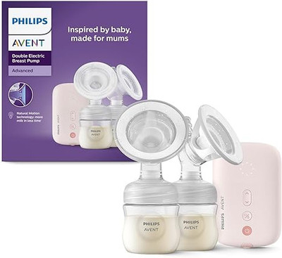 Philips Avent Double Electric Breast Pump – Advanced Natural Motion, Dual Motor, BPA-Free - 125 ml(White / Pink)