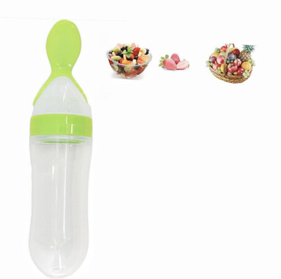TEDRED Silicone Feeding Bottle with feeding spoon - 90 ml(White, Green, Pink)