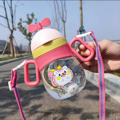 Magic Pebbles BPA Free Cartoon Designed Spill Proof Eco-friendly Baby Water Bottle For Kids - 360 ml(Pink)