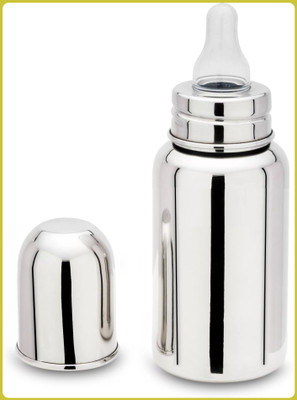 Pappa Premium Stainless Steel Feeding Bottle for Baby - 220 ml(Silver)