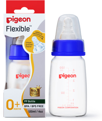 Pigeon PERISTALTIC NURSING BOTTLE KPP 120ML(BLUE) NIPPLE S - 120 ml(Transparent)