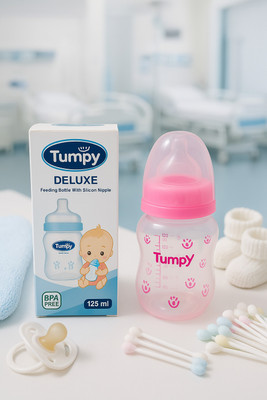 TUMPY High Quality Feeding Bottle - 125 ml(Transparent)
