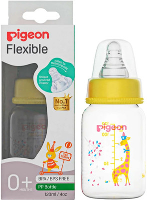 Pigeon Peristaltic Clear Nursing Bottle Rpp 120ml S - Giraffe - 120 ml(Yellow)