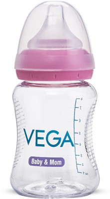 VEGA Baby & Mom Tritan Feeding Bottle 250ml Wide Neck, Made of Durable Tritan,BPA/BPS Free - 250 ml(Pink)