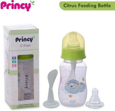 Princy 2 in 1 Feeding Bottle for New Borns with Spoon - 150 ml(Green)