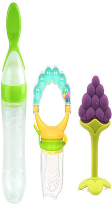 CHILD CHIC Baby Silicone Bottle & Rattle Fruit Food Feeder & Fruit Teether - 90 ml(MULTICOLOR 4)