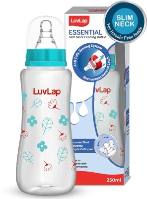 LuvLap Anti-Colic Wide Neck Natura Flo Baby Feeding Bottle, Wild Flower, BPA Free - 250 ml(Green)