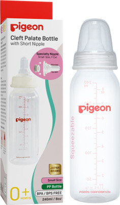 Pigeon Cleft palate baby feeding bottle with nipple small - 240 ml(TRANSPARENT)