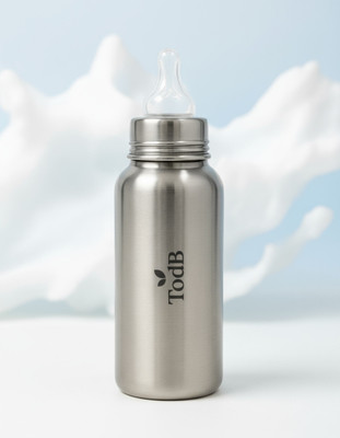 Todb Baby Feeding Bottle Anti-Colic, Plastic-Free, - 250 ml (Stainless Steel) - 250 ml(Multicolor)