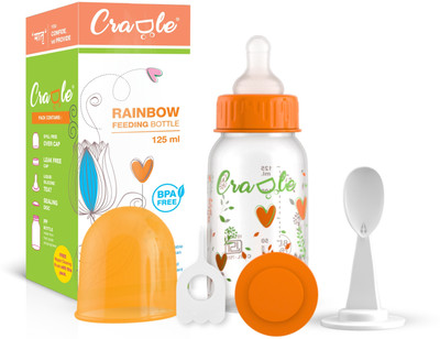Cradle Rainbow Feeding Bottle - 125 ml(Orange)
