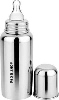 PGD Stainless Steel Baby Feeding Bottle Regular Design, Mirror Finish - 250 ml(Silver)