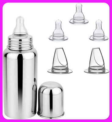 Pappa Stainless Steel Baby Feeding Bottle - 300 ml(Silver)
