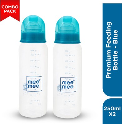 MeeMee Eazy Flo Premium Baby Feeding Bottle (Blue, 250 ml) Pack of 2 - 250 ml(Blue)