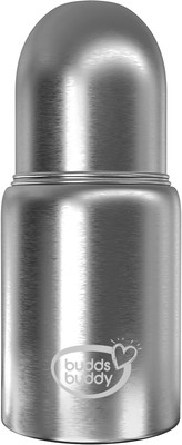 Buddsbuddy Premium Stainless Steel 3 in 1 Wide Neck Feeding Bottle - 200 ml(Silver)