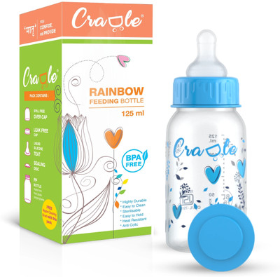 Cradle Rainbow Feeding Bottle - 125 ml(Sky Blue)