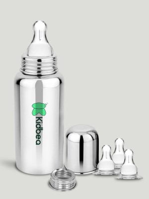 KIdbea Baby Feeding Bottle, BPA Free, Anti-Colic, Plastic-Free, - 250 ml(Stainless Steel)