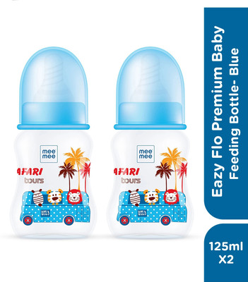 MeeMee Premium Baby Feeding Bottle - Pack of 2 - 125 ml(Blue)
