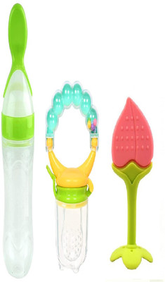 CHILD CHIC Baby Silicone Bottle & Rattle Fruit Food Feeder & Fruit Teether - 90 ml(multicolor 2)