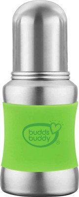 Buddsbuddy Stella Plus 2 in 1 Stainless Steel Regular Neck Baby Feeding Bottle - 140 ml(Green)