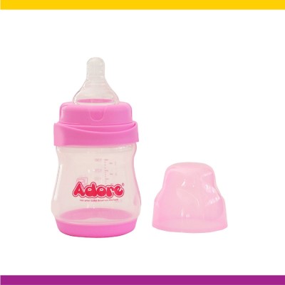 Adore Basics Jiggle 2 in 1 Baby Feeding Bottle- Wide neck - BPA Free - Anti-colic - 150 ml(Pink)