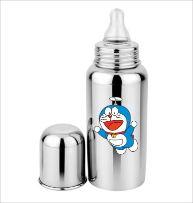 HAUSA07 Premium Steel Feeding Bottle With Colour Cartoon Characters- 0016 - 255 ml(Silver)