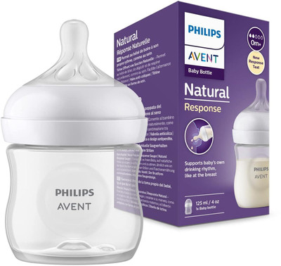 Philips Avent Natural Response Baby Feeding Bottle - 125 ml(Transparent (White))