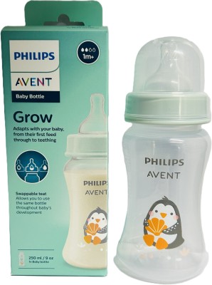 Philips Avent 3M+ Grow Baby Feeding Bottle - 250 ml(Transparent)