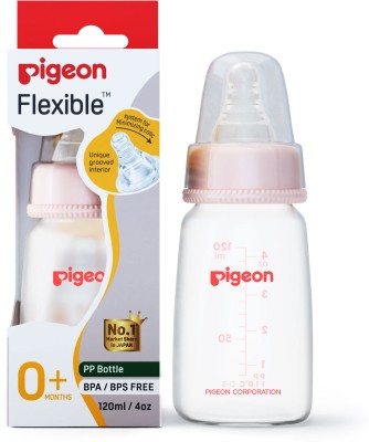 Pigeon PERISTALTIC NURSING BOTTLE KPP 120ML(PINK) NIPPLE S - 120 ml(Transparent)