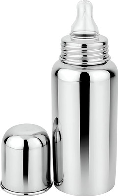 LEVOT Stainless Steel Feeding Bottle with High Grade Silicon Nipple - 250 ml(STAINLESS STEEL)