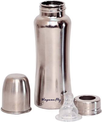 Wagwan Stainless Steel Infant Baby Feeding Bottle, BPA Free, Anti-Colic - 240 ml(Silver)