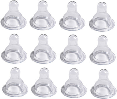 Pappa Silicone Baby Feeding Bottle Silicone Nipples Standard Flow (Pack of 12) - 120 ml(Tranparent)