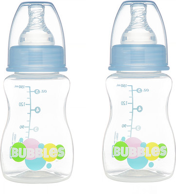 Bubbles Standard Neck ml with Extra Nipple - 125 ml(Blue)