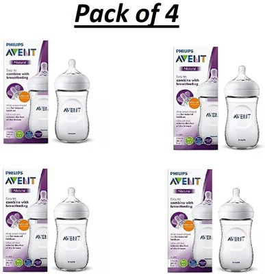 PHILIPS Avent Natural Feeding Bottle SCF033/10(Pack of 4) - 260 ml(White)