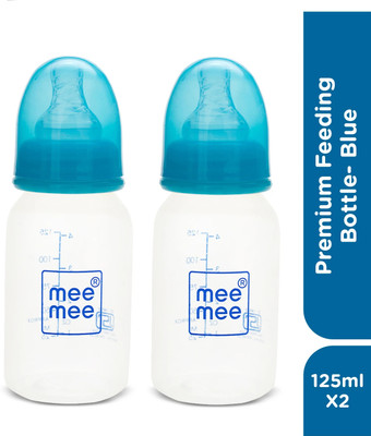 MeeMee Eazy Flo Premium Baby Feeding Bottle Pack of 2 - 125 ml(Blue)