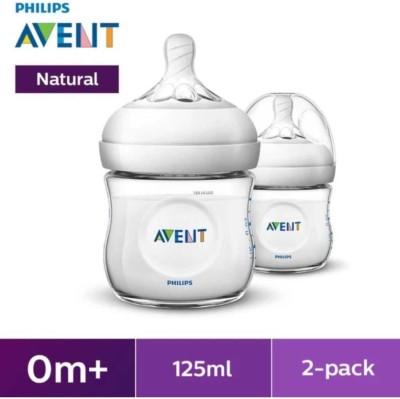 Philips Avent SCY900/01 | Natural Response Feeding Bottle| 0m+ |BPA Free| Pack of 2 - 125 ml(White)