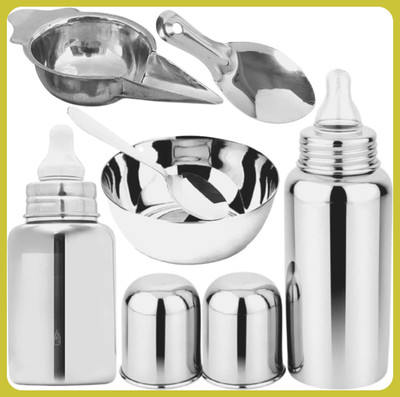 Pappa Premium Stainless Steel Feeding Bottle for Baby - 530 ml(Silver)