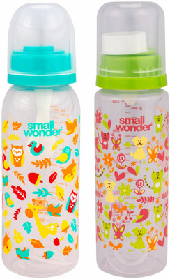 Small Wonder Baby Feeding Bottles Admire And Pure 250 Ml Pack Of 2 (Multicolor) - 250 ml(Multicolor)