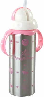 WAHHSON 3 in 1 Baby Feeding Bottle Thermo-Steel Milk Bottle Sipper, Nipple & Straw 240ml - 240 ml(Silver, Pink)