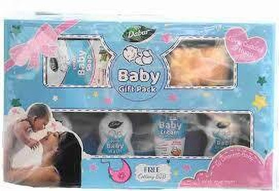 Dabur Baby Shampoo & Soap & Lotion & Cream & Wash & Free Cottony BIB(Blue)