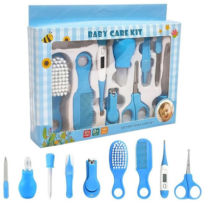 ROMYCRON 10 Pcs Baby Healthcare Nail Care Newborn Baby Care Kit Grooming Kit Gifting Set(Blue)