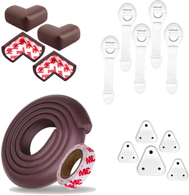 KidDough Baby Safety Kit-2 Mtrs Edge + 4 Guards + 5 Safety Locks + 6 Socket Guards(Multicolor)