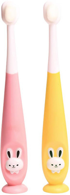 RaoSons Pack of 2 Extra Soft Bristle Kids Tooth Brush With Brush Cover(Multicolor)