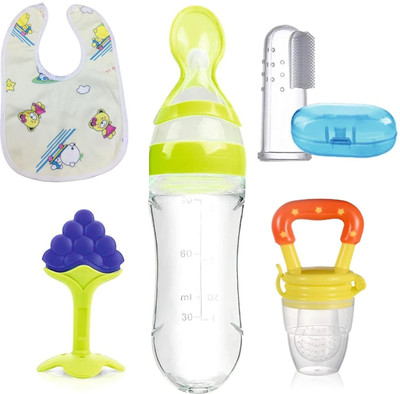 Prettify My NewBorn Baby Spoon Bottle Combo Pack Of 5(Multicolor)
