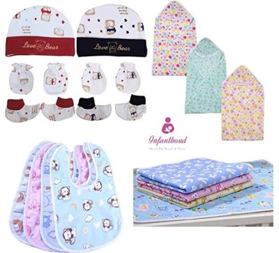 Fareto New Born Baby's Combo of 17 Items Daily Essentials Accessories (0-3 Months(Multicolor)